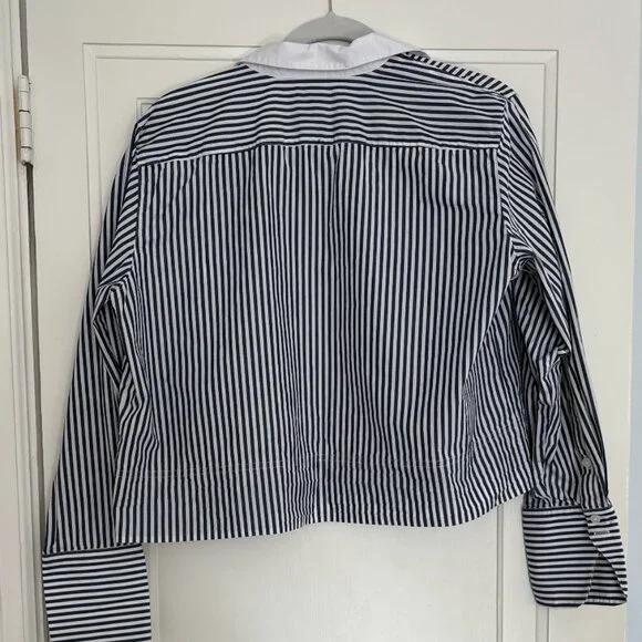 J Crew cropped garcon striped shirt - Picture 3 of 5